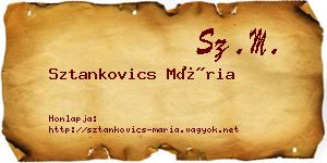 Sztankovics Mária névjegykártya