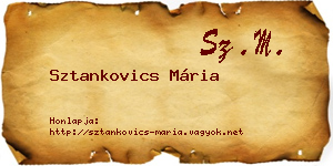 Sztankovics Mária névjegykártya