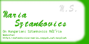 maria sztankovics business card